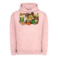 Pigment Salmon thanksgiving coffee cups Urban Hoodie - Zillion Design Studio