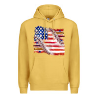 Antique Gold baseball american flag Premium Hoodie - texasbilliewilder