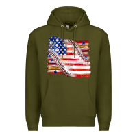 Army Green baseball american flag Premium Hoodie - texasbilliewilder