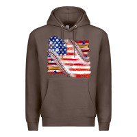 Coffee baseball american flag Premium Hoodie - texasbilliewilder