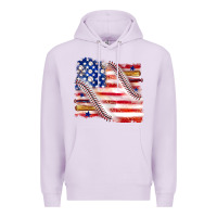 Lilac baseball american flag Premium Hoodie - texasbilliewilder
