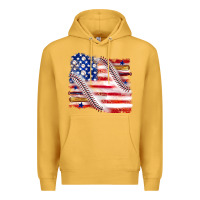 Mustard baseball american flag Premium Hoodie - texasbilliewilder