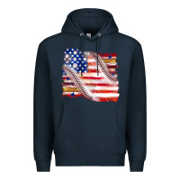 Navy baseball american flag Premium Hoodie - texasbilliewilder