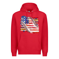 Red baseball american flag Premium Hoodie - texasbilliewilder