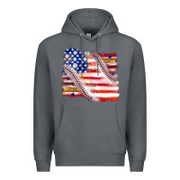 Rock baseball american flag Premium Hoodie - texasbilliewilder