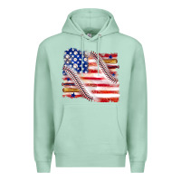 Seafoam baseball american flag Premium Hoodie - texasbilliewilder