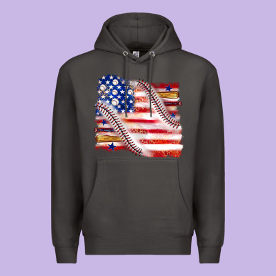 Baseball American Flag Premium Hoodie Designed By Texasbilliewilder