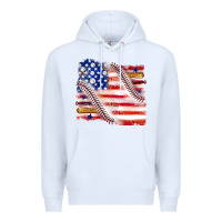 White baseball american flag Premium Hoodie - texasbilliewilder