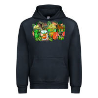 Navy t rex coffee cups Urban Hoodie - Zillion Design Studio