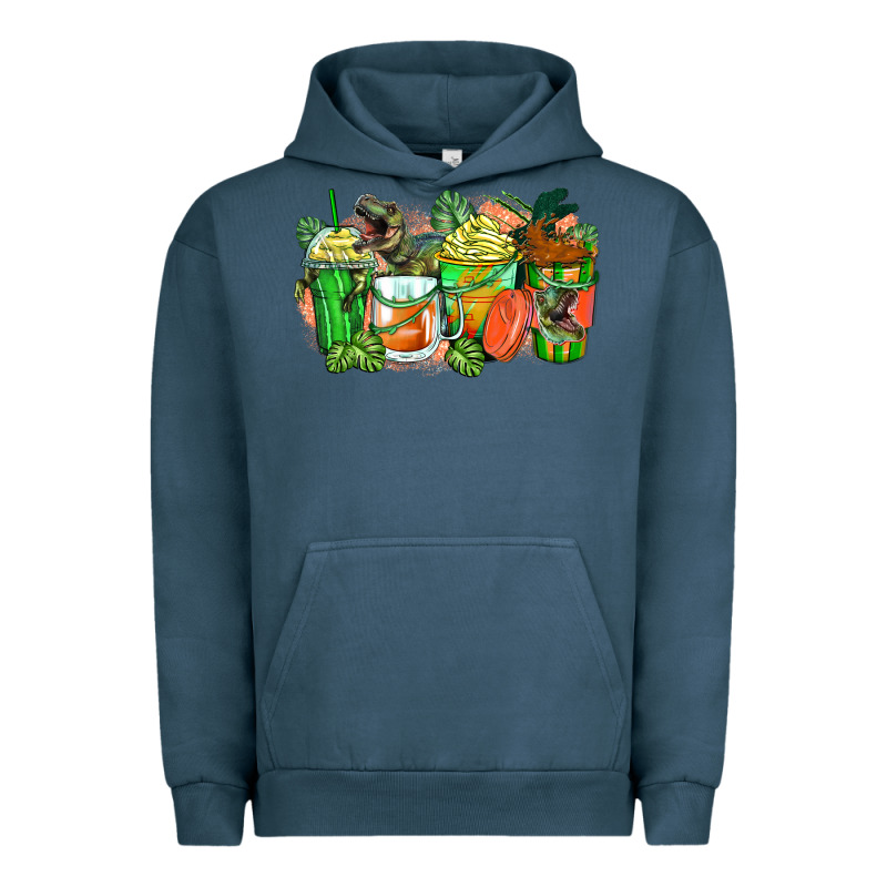 T Rex Coffee Cups Urban Hoodie by Zillion Design Studio | Teevron
