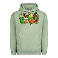 Pigment Oil Green t rex coffee cups Urban Hoodie - Zillion Design Studio