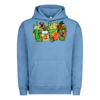 Pigment Pebble Blue t rex coffee cups Urban Hoodie - Zillion Design Studio