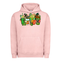 Pigment Salmon t rex coffee cups Urban Hoodie - Zillion Design Studio
