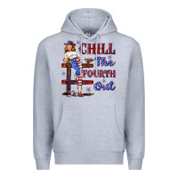 Heather Grey chill the fourth out 4th july Premium Hoodie - texasbilliewilder