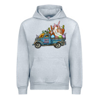 Heather Grey Happy Easter Truck with Bunny Eggs And Carrot Urban Hoodie - RanaPortraitStore