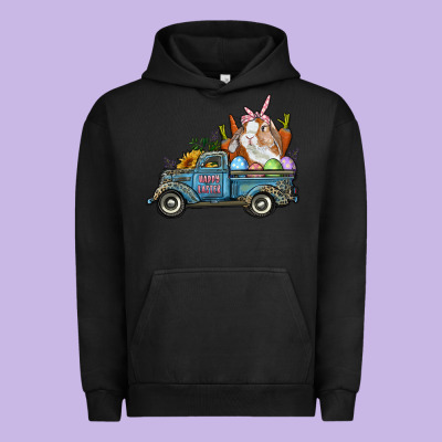 Urban Hoodie Happy Easter Truck with Bunny Eggs And Carrot