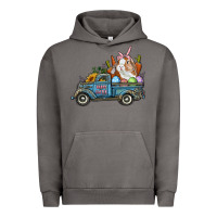 Pigment Tornado Happy Easter Truck with Bunny Eggs And Carrot Urban Hoodie - RanaPortraitStore
