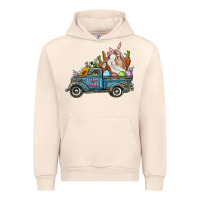 Sandshell Happy Easter Truck with Bunny Eggs And Carrot Urban Hoodie - RanaPortraitStore