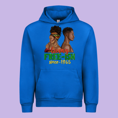 Urban Hoodie living free ish since 1865 with afro black woman a