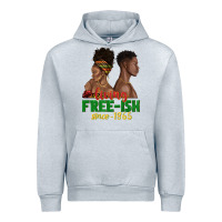 Heather Grey living free ish since 1865 with afro black woman a Urban Hoodie - texasbilliewilder