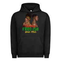 Pigment Black living free ish since 1865 with afro black woman a Urban Hoodie - texasbilliewilder