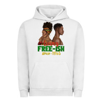 Pigment Lunar Rock living free ish since 1865 with afro black woman a Urban Hoodie - texasbilliewilder