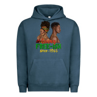 Pigment Midnight Navy living free ish since 1865 with afro black woman a Urban Hoodie - texasbilliewilder