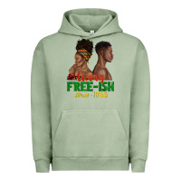 Pigment Oil Green living free ish since 1865 with afro black woman a Urban Hoodie - texasbilliewilder
