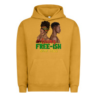 Pigment Peanut Butter living free ish since 1865 with afro black woman a Urban Hoodie - texasbilliewilder