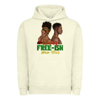 Pigment Pistachio living free ish since 1865 with afro black woman a Urban Hoodie - texasbilliewilder