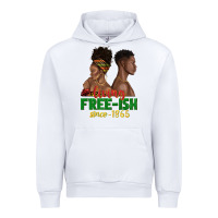 White living free ish since 1865 with afro black woman a Urban Hoodie - texasbilliewilder