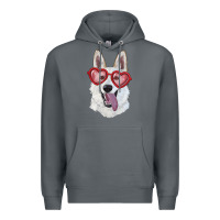 Rock white shepherd with love glasses Premium Hoodie - RanaPortraitStore