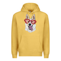 Antique Gold white shepherd with love glasses Premium Hoodie - RanaPortraitStore