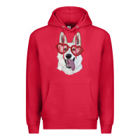Cardinal white shepherd with love glasses Premium Hoodie - RanaPortraitStore