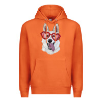 Carrot white shepherd with love glasses Premium Hoodie - RanaPortraitStore