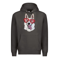 Smoke white shepherd with love glasses Premium Hoodie - RanaPortraitStore