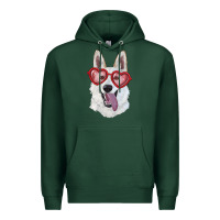 Sports Green white shepherd with love glasses Premium Hoodie - RanaPortraitStore