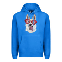True Royal white shepherd with love glasses Premium Hoodie - RanaPortraitStore