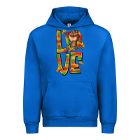 Cobalt love juneteenth with fist Urban Hoodie - texasbilliewilder