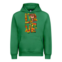 Emerald love juneteenth with fist Urban Hoodie - texasbilliewilder
