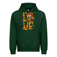 Forest Green love juneteenth with fist Urban Hoodie - texasbilliewilder