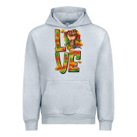 Heather Grey love juneteenth with fist Urban Hoodie - texasbilliewilder