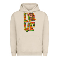 Pigment French Oak love juneteenth with fist Urban Hoodie - texasbilliewilder