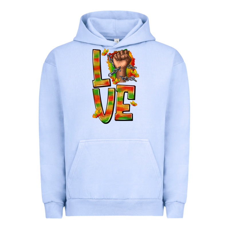 Love Juneteenth With Fist Urban Hoodie by texasbilliewilder | Teevron