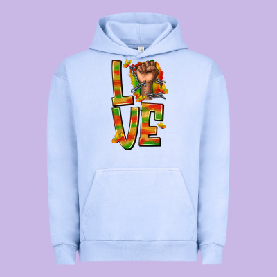 Urban Hoodie love juneteenth with fist