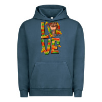 Pigment Midnight Navy love juneteenth with fist Urban Hoodie - texasbilliewilder