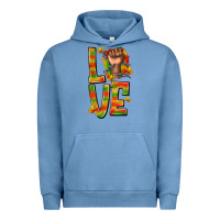 Pigment Pebble Blue love juneteenth with fist Urban Hoodie - texasbilliewilder