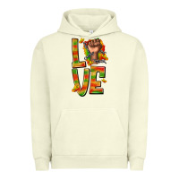Pigment Pistachio love juneteenth with fist Urban Hoodie - texasbilliewilder