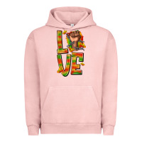 Pigment Salmon love juneteenth with fist Urban Hoodie - texasbilliewilder