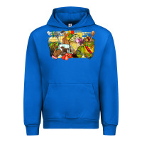Cobalt lunch lady coffee cups Urban Hoodie - Zillion Design Studio